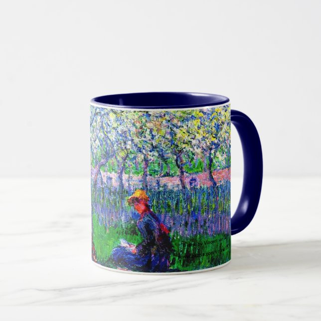 Monet - An Orchard in Spring, Mug (Front Right)