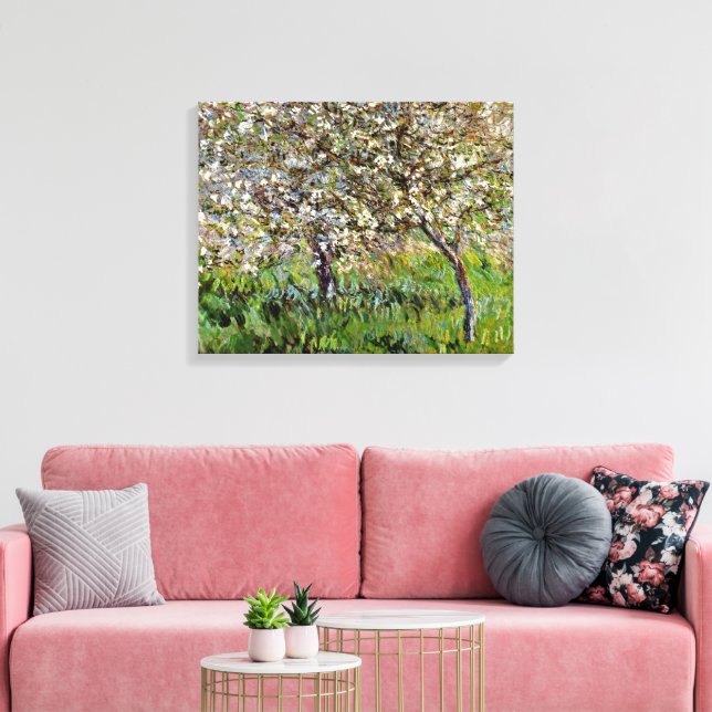Monet - Apple Trees in Bloom Canvas Print (Insitu(LivingRoom))