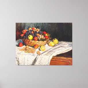 Monet - Apples and Grapes, still life painting Canvas Print