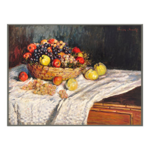 Monet - Apples and Grapes, still life painting Photo Print