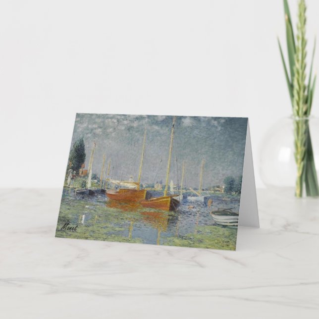 MONET Argenteuil SAILBOATS on the Seine Greeting Card (Front)