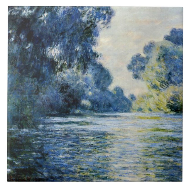 Monet - Arm of the Seine at Giverney,  Tile (Front)