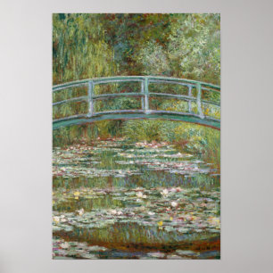 Monet Art Bridge over a Pond of Water Lilies Poster