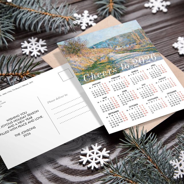  Monet Art Painting Calendar 2026 Cheers Education Holiday Postcard (Creator Uploaded)