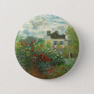 Monet Artists Garden in Argenteuil Painting 6 Cm Round Badge