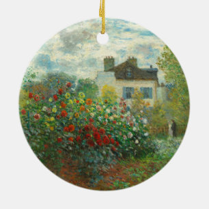 Monet Artists Garden in Argenteuil Painting Ceramic Tree Decoration