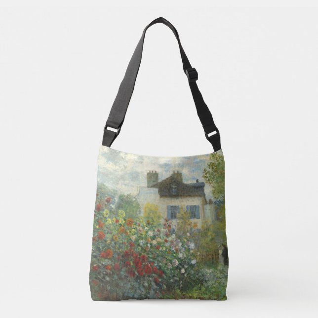 Monet Artists Garden in Argenteuil Painting Crossbody Bag (Front)
