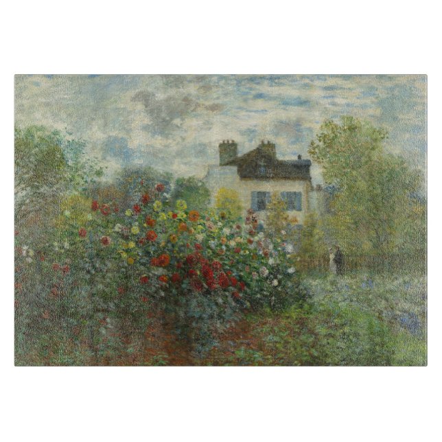 Monet Artists Garden in Argenteuil Painting Cutting Board (Front)