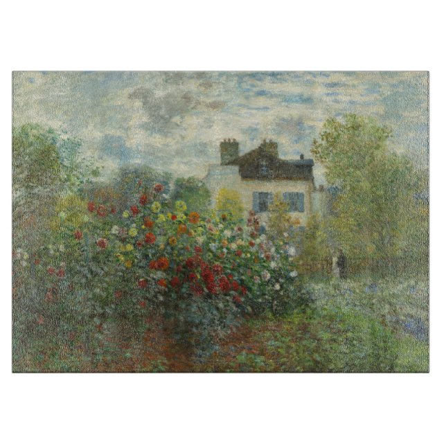 Monet Artists Garden in Argenteuil Painting Cutting Board (Front)