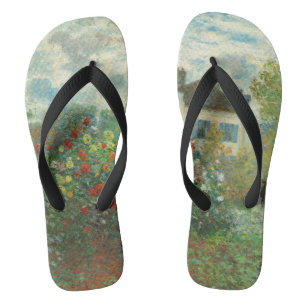Monet Artists Garden in Argenteuil Painting Flip Flops