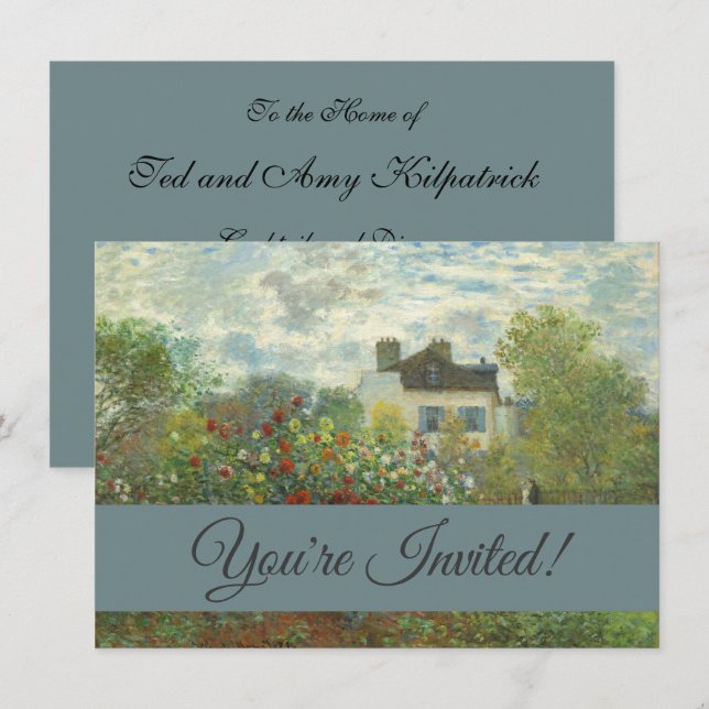 Monet Artists Garden in Argenteuil Painting Invitation (Front/Back)