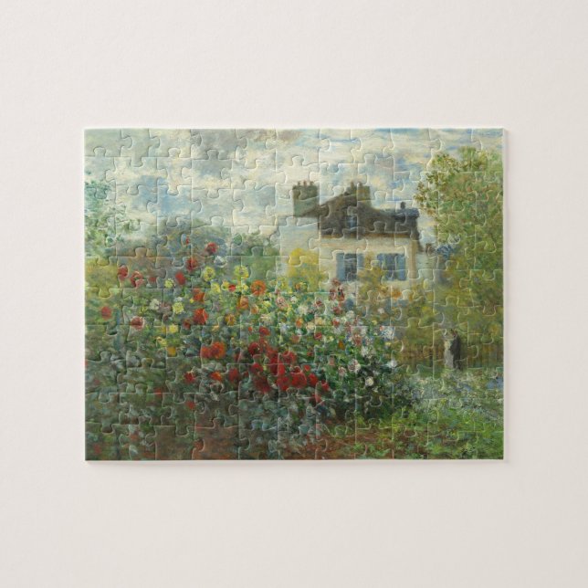 Monet Artists Garden in Argenteuil Painting Jigsaw Puzzle (Horizontal)