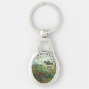 Monet Artists Garden in Argenteuil Painting Key Ring