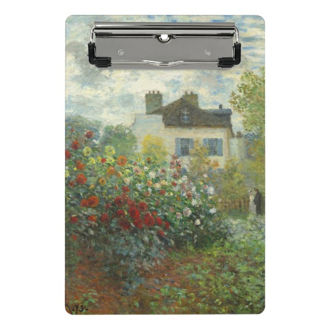 Monet Artists Garden in Argenteuil Painting Mini Clipboard (Front)