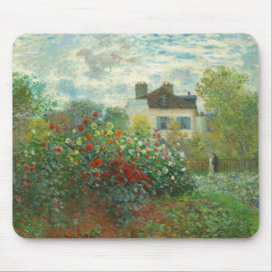 Monet Artists Garden in Argenteuil Painting Mouse Mat