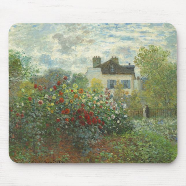 Monet Artists Garden in Argenteuil Painting Mouse Mat (Front)