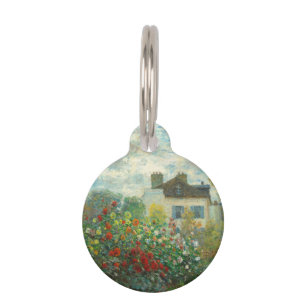 Monet Artists Garden in Argenteuil Painting Pet Tag