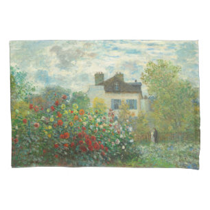Monet Artists Garden in Argenteuil Painting Pillowcase