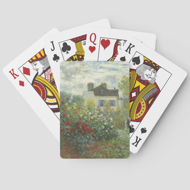 Monet Artists Garden in Argenteuil Painting Playing Cards (Back)