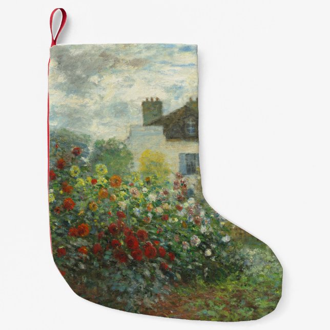 Monet Artists Garden in Argenteuil Painting Small Christmas Stocking (Front)