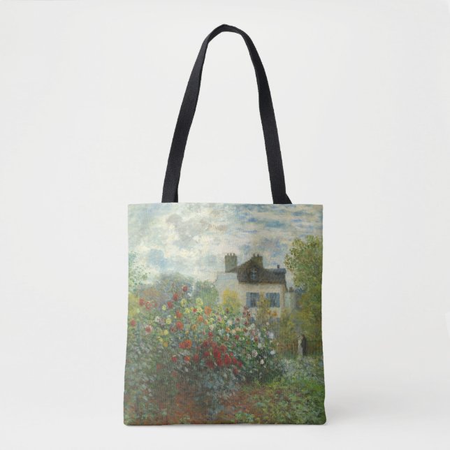 Monet Artists Garden in Argenteuil Painting Tote Bag (Front)