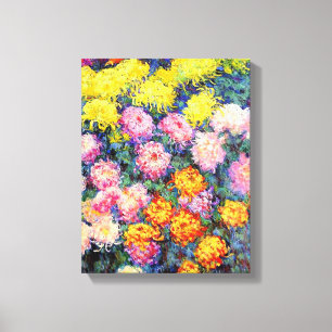Monet - Bed of Chrysanthemums, Canvas Print