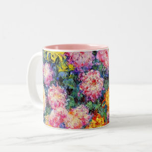 Monet - Bed of Chrysanthemums, Two-Tone Coffee Mug