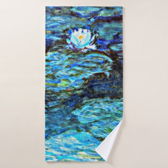 Monet - Blue Water Lilies Bath Towel (Bath Towel)