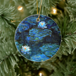 Monet - Blue Water Lilies Ceramic Tree Decoration