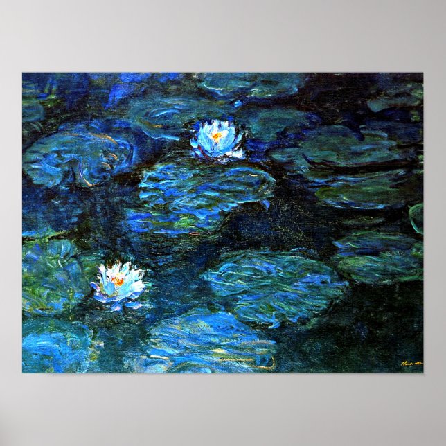 Monet - Blue Water Lilies Poster (Front)