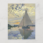 Monet boat water Sailing in Le-Petit-Gennevillie Postcard<br><div class="desc"></div>