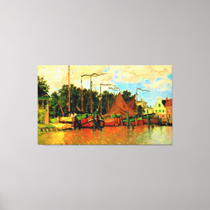 Monet - Boats at Zaandam, famous painting Canvas Print