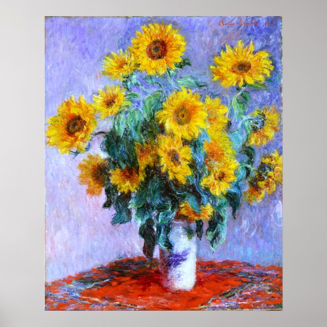 Monet Bouquet of Sunflowers Fine Art Poster (Front)