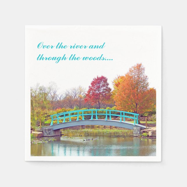 Monet Bridge in Autumn Napkin (Front)