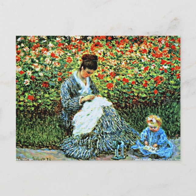 Monet - Camille Monet and Child Postcard (Front)