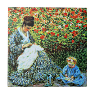 Monet - Camille Monet and Child Tile