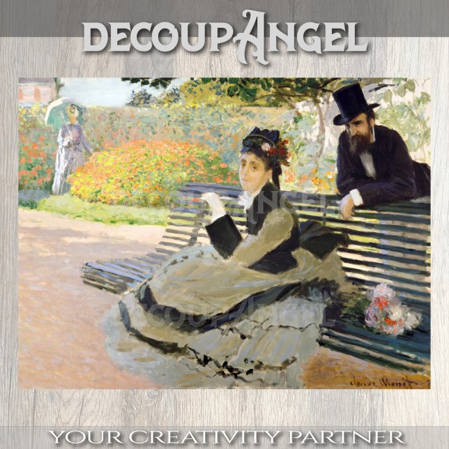 Monet- Camille on a Garden Bench Decoupage Tissue Paper (Creator Uploaded)