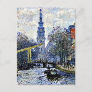 Monet - Canal in Amsterdam,  Postcard