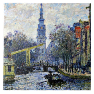 Monet - Canal in Amsterdam, Tile