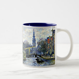 Monet: Canal in Amsterdam Two-Tone Coffee Mug