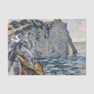 Monet Cliff of Aval & Black Horse  Tissue Paper