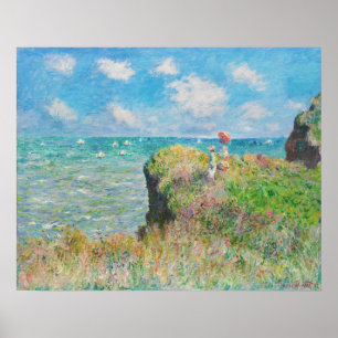 Monet Cliff Walk at Pourville Poster