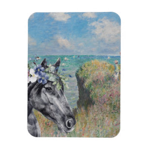 Monet Cliff Walk & Black Horse Compilation Magnet