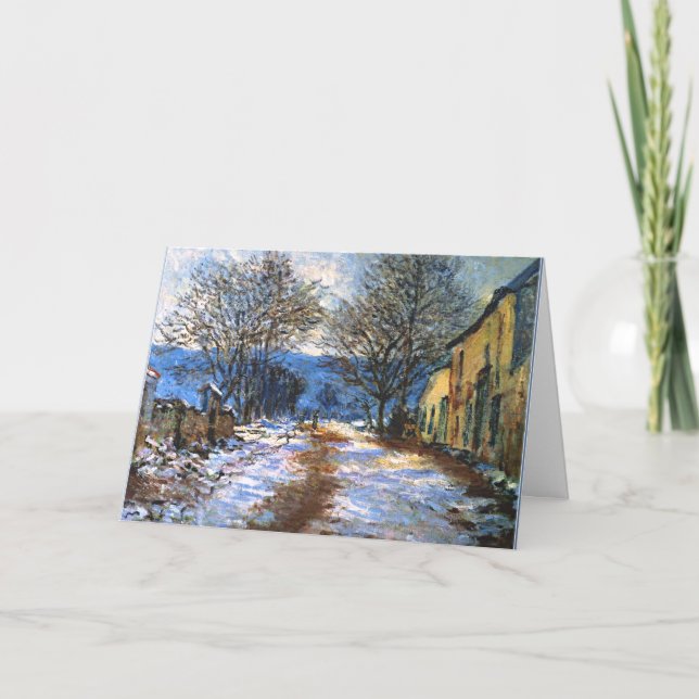 Monet - Effect of Snow at Limetz, fine art Card (Front)