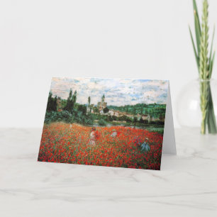 Monet Field of Red Poppies Greeting Card
