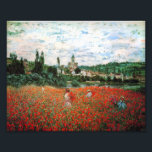 Monet Field of Red Poppies Photo Print<br><div class="desc">Monet Field of Red Poppies photo print. Oil on canvas from 1879. Monet painted several different poppy fields during his career. This particular painting features several young women in sundresses and sunhats collecting the red flowers before a river on a slightly cloudy summer day. A pretty gift for fans of...</div>