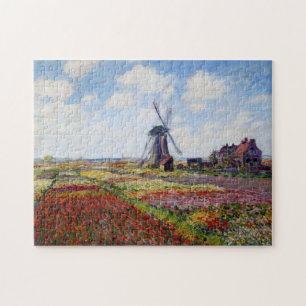 Monet Field of Tulips With Windmill Puzzle