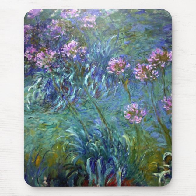 Monet Fine Art Flowers Agapanthus Mousepad (Front)