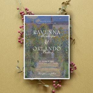 Monet Fine Art Painterly Romantic Wedding Invitation