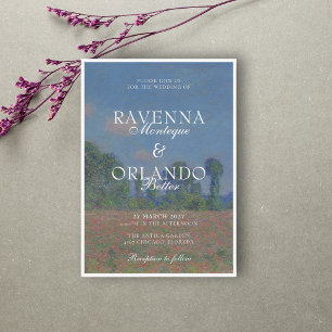 Monet Fine Art Painterly Romantic Wedding Invitation